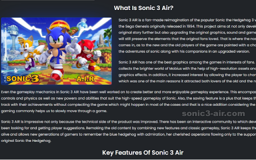 Sonic 3 AIR [Latest Version]  from Chrome web store to be run with OffiDocs Chromium online